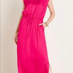 Chico’s Summer Party Pink  Maxi Dress Size 2  Tie Waist